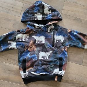 Deux par Deux polar bears hoodie toddler boys size 4T